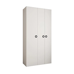 Abiks Meble Armoire à portes battantes Como 1 245,5/120/40 3 portes (blanc/noir)