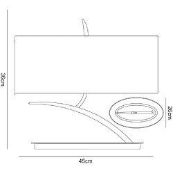 Luminaire Center Lampe de Table Eve 2 Ampoules E27 Small, chrome poli avec Abat jour blanc ovale