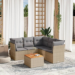 Maison Chic Salon de jardin avec coussins 6 pcs | Ensemble de Table et chaises | Mobilier d'Extérieur beige résine tressée -GKD10626