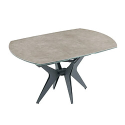 Inside 75 Table de repas extensible BOOMERANG 160/228 x 95 cm plateau céramique Grey pied acier noir