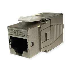 ROLINE Cat.6A (Class EA) Keystone, RJ-45, blindé, sans Outil, GHMT, argenté