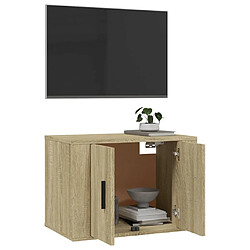 Maison Chic Meuble TV scandinave mural Banc TV suspendu pour salon - Chêne sonoma 57x34,5x40 cm -MN48930 pas cher