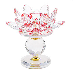 cristal lotus fleur bougeoir photophore maison feng shui décor rouge