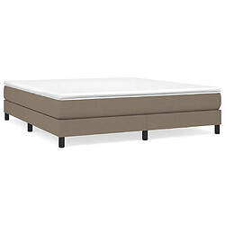 Maison Chic Lit adulte- Lit + matelas,Sommier à lattes de lit avec matelas Taupe 180x200 cm Tissu -GKD91864