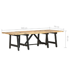 vidaXL Table basse extensible 160x70x45 cm Bois de manguier massif pas cher