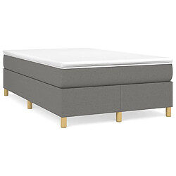 Maison Chic Lit adulte- Lit + matelas,Sommier à lattes de lit avec matelas gris foncé 120x190cm tissu -GKD54835