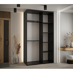 Acheter Abiks Meble Armoire à portes coulissantes Davos 2 H235.2 x L140 x P45 2 portes coulissante (Noir/Noir/Or)