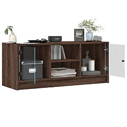 Acheter vidaXL Meuble TV avec portes en verre chêne marron 102x37x42 cm