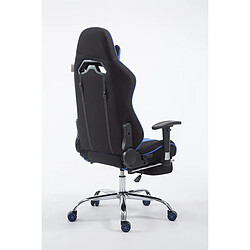 Decoshop26 Fauteuil de bureau chaise gamer avec repose-pieds extensible en tissu noir / bleu et métal chromé 10_0002739 pas cher