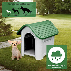 Niche pour Chien Petit Gardiun Kira 75x59x66 cm Fabriquée en Résine Couleur Beige/Vert pas cher