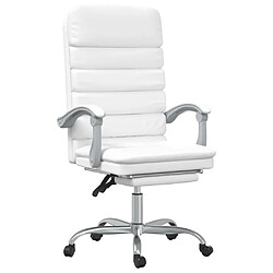 vidaXL Fauteuil de massage inclinable de bureau Blanc Similicuir