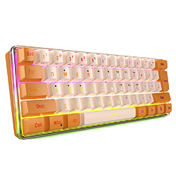 General Clavier de jeu, clavier de jeu Full RGB Hotswap avec commutateurs rouges, mini clavier de bureau filaire compact à 87 touches rétroéclairé par LED, pour PC/Mac Gamer, dactylographe, voyage,(orange)