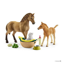 Schleich Set de figurines et accessoires - Les soins pour bébé animaux d'Horse Club Sarah