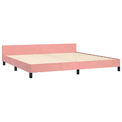 Avis vidaXL Cadre de lit et tête de lit sans matelas rose 200x200cm velours