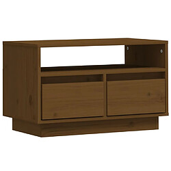 Maison Chic Meuble TV scandinave - Banc TV pour salon Marron miel 60x35x37 cm Bois de pin massif -MN21046