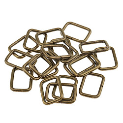 20 Pièces En Métal Connecteur à Boucle Carrée Pour Bricolage Sac Artisanat 20x12x2.8mm Bronze