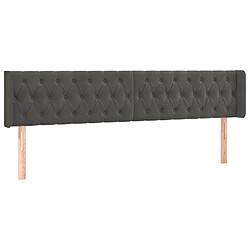 Avis Maison Chic Tête de lit scandinave à LED,meuble de chambre Gris foncé 203x16x78/88 cm Velours -MN82261