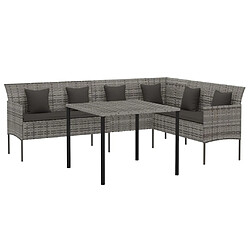 Avis Maison Chic Mobilier à dîner 2 pcs de jardin avec coussins - Ensemble table et chaises d'extérieur - Salon/Mobilier de jardin classique gris rotin -MN71978