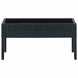 Maison Chic Table de jardin | Table d'extérieur Noir 75x40x37 cm Résine tressée -GKD40792