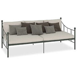 Maison Chic Lit adulte - Lit simple Cadre de lit,Structure du lit Contemporain de repos Gris Métal 90 x 200 cm -MN16050