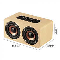 Universal Haut-parleur Bluetooth double Horn en bois 4,2 Bluetooth avec une interface Aux Audio et une interface micro USB pour téléphone portable / PC | Subwoofer (grain bois d'abricot)