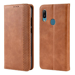 Wewoo Housse Coque Boucle magnétique rétro Crazy Horse Texture en cuir à rabat horizontal pour Huawei Y6 2019avec support et fentes cartes et cadre photo marron