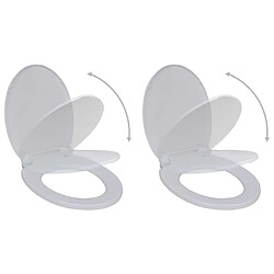 Helloshop26 Lot de deux abattant WC avec frein de chute plastique blanc 02_0002955