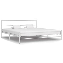 Maison Chic Lit adulte - Lit simple Cadre de lit,Structure du lit Contemporain Blanc Métal 180 x 200 cm -MN24837