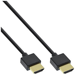 Câble HDMI haute vitesse InLine® avec Ethernet de type A à A mâle ultra-mince, noir / or, 1 m