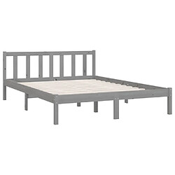 Avis Maison Chic Lit adulte - Lit simple Cadre de lit,Structure du lit Contemporain Gris Bois de pin massif 150x200 cm Très grand -MN64428