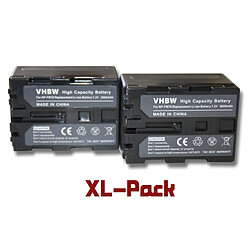 vhbw 2x Li-Ion batteries Set 2000mAh (7.2V) pour appareil photo Sony Video Walkman DCR-TRV18, DCR-TRV19, DCR-TRV20, DCR-TRV22 et NP-FM30, NP-FM50.