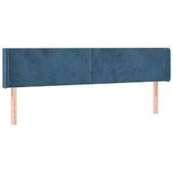 Avis Maison Chic Tête de lit scandinave à LED,meuble de chambre Bleu foncé 203x16x78/88 cm Velours -MN15023