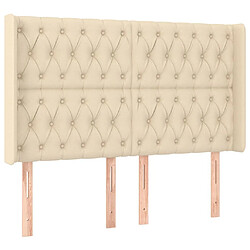 Maison Chic Tête de lit scandinave avec oreilles,meuble de chambre Crème 163x16x118/128 cm Tissu -MN98043