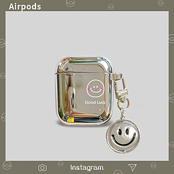 GUPBOO Airpods Coque Housse Étui Protecteur Compatible pour AirPods1/2-bande dessinée smiley fard à joues galvanoplastie