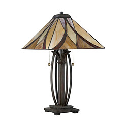 Elstead Lighting Lampe de table Asheville Verre,Métal Bronze