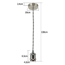 Acheter NETTLIFE Suspension Aluminium Argent Diam.10cm E27 Lampe Vintage avec Câble 1,3M Edison Industriel avec Auvent pour Salon Salle à Manger Bar Pub Cave