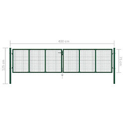 Acheter vidaXL Portail en treillis de jardin acier 390x75 cm vert