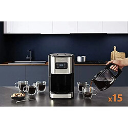 Rue Du Monde Krups Excellence Cafetière Electrique Inox 1,25 L Programmable 24h Sélecteur Puissance d'Infusion Fonction 1/4 Tasses Auto-Off Après 30 mn Anti-goutte KM480D10