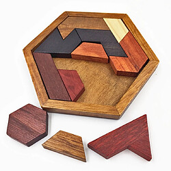 Wewoo Tangram de puzzle géométrique d'anomalie de forme de d'hexagone de jouets en bois d'enfants