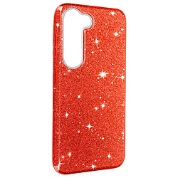 Avizar Coque Paillette pour Samsung Galaxy S23 Plus Semi-rigide Spark Case rouge