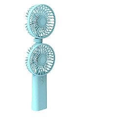 (Bleu, Sans Batterie) Ventilateur Portatif Pliable à Double tête Troisième Ventilateur De Vent Muet Hakaze Réglable Sept Batterie Double De Grande Capacité 90 Ventilateur Pliant à 180 Rotations