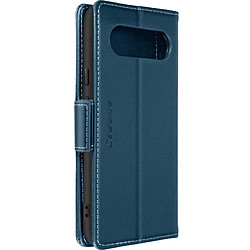 Avizar Étui pour Google Pixel 8 Portefeuille Anti-RFID Support Collection CaseMe Bleu