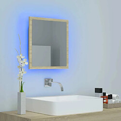 Acheter Maison Chic Miroir LED moderne de salle de bain,Décoration Miroir mural Bain Chêne sonoma 40x8,5x37 cm Acrylique -MN68002