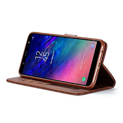 Wewoo Housse Coque Pour Galaxy A6 Plus 2018 LC.IMEEKE Étui en cuir à rabat horizontal à texture de veauavec support et fentes cartes et portefeuille gris pas cher