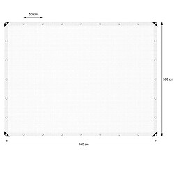 Ecd Germany Bâche avec œillets, 3x4 m 260g/m², blanche, en polyéthylène pas cher