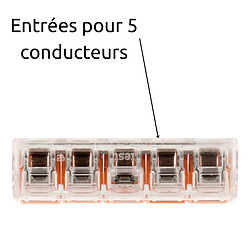 Avis Borne de raccordement S221 Compact - Connexion rapide - 5 conducteurs avec leviers 4mm² - orange - Wago