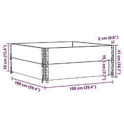 vidaXL Jardinière 100x100 cm bois de pin massif pas cher