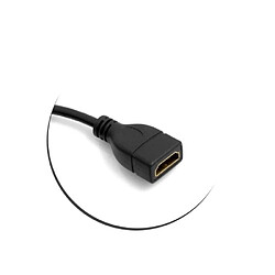 System-S Câble Mini HDMI vers Le Haut DD coudé fiche coudée 90 ° ° vers entrée HDMI Femelle 22 cm