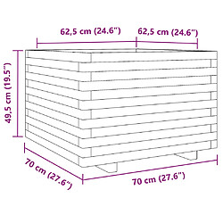 vidaXL Jardinière 70x70x49,5 cm bois de pin massif pas cher