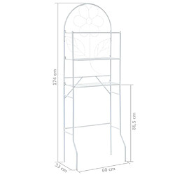 vidaXL Étagère de toilette Blanc 60x33x174 cm pas cher